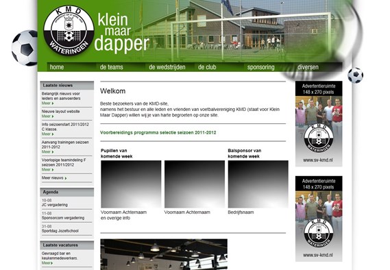 Nieuwe Ziber Sitecup website voor Sportvereniging KMD uit Wateringen.
