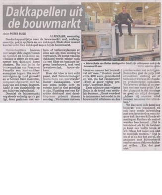 Easyline dakkapel in De Telegraaf 14 sept 2011