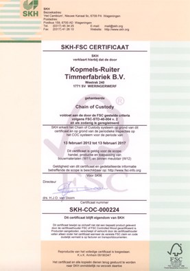 FSC certificaat Ruiter Dakkapellen