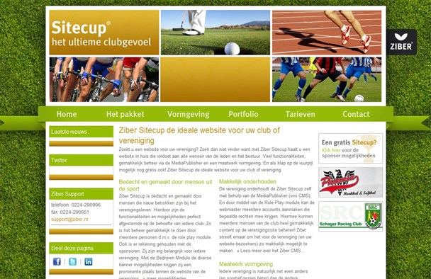 Ziber Sitecup het nieuwe Ziber website product speciaal voor verenigingen