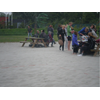 Wind en regen teisteren sportweek teams bij het  beachvolleybal