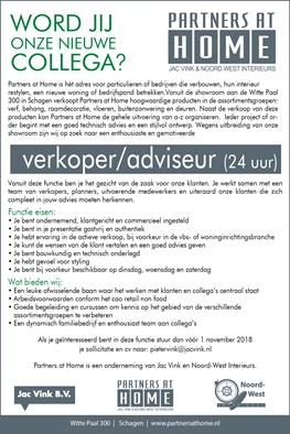 Vacature Partners at Home grijs