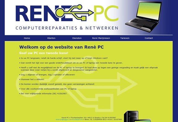 RenePc online met een StandaardsiteLite